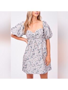 En Saison Floral Jacquard Babydoll Dress NWT Small
